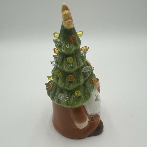 Ceramic 7" Gnome Fall Autumn Pumpkin Thanksgiving Light Up Christmas tree - Picture 3 of 14